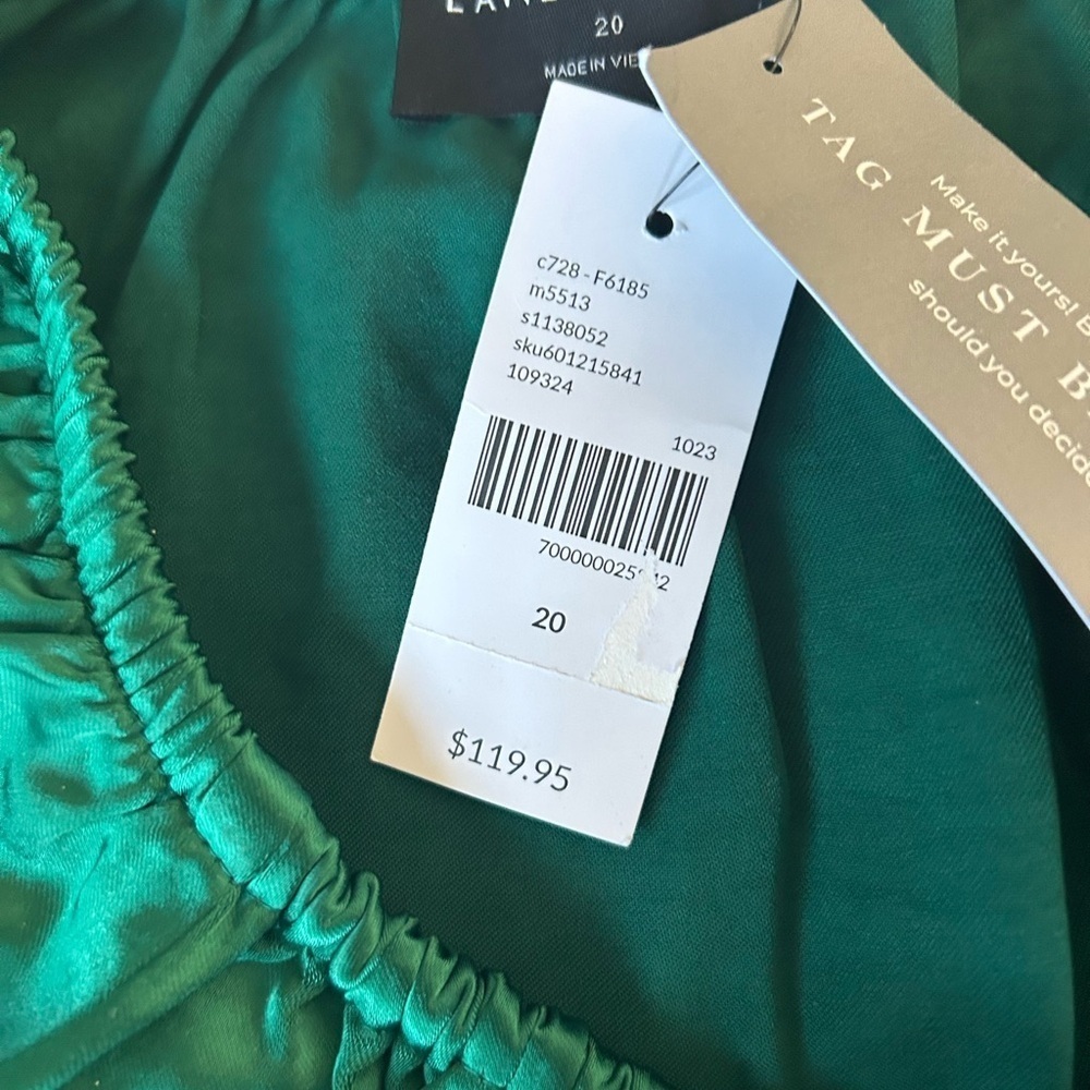 Lane Bryant emerald green holiday wide leg jumpsuit womens size 20 new with tags - Picture 8 of 11